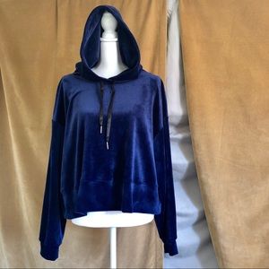 Nordstrom Philosophy dark blue velour hoodie sz L